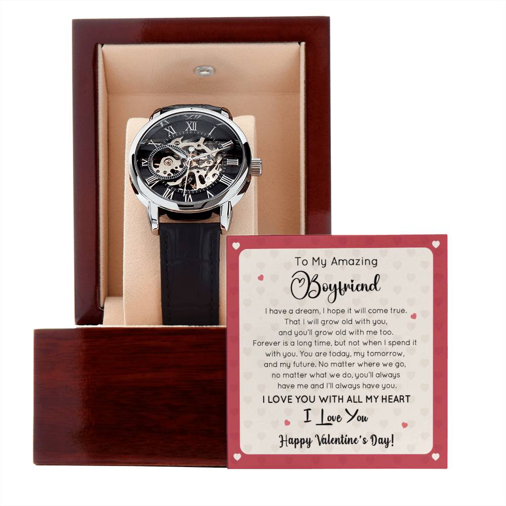 To My Boyfriend - Valentine's Day Gift - Men's Openwork Watch