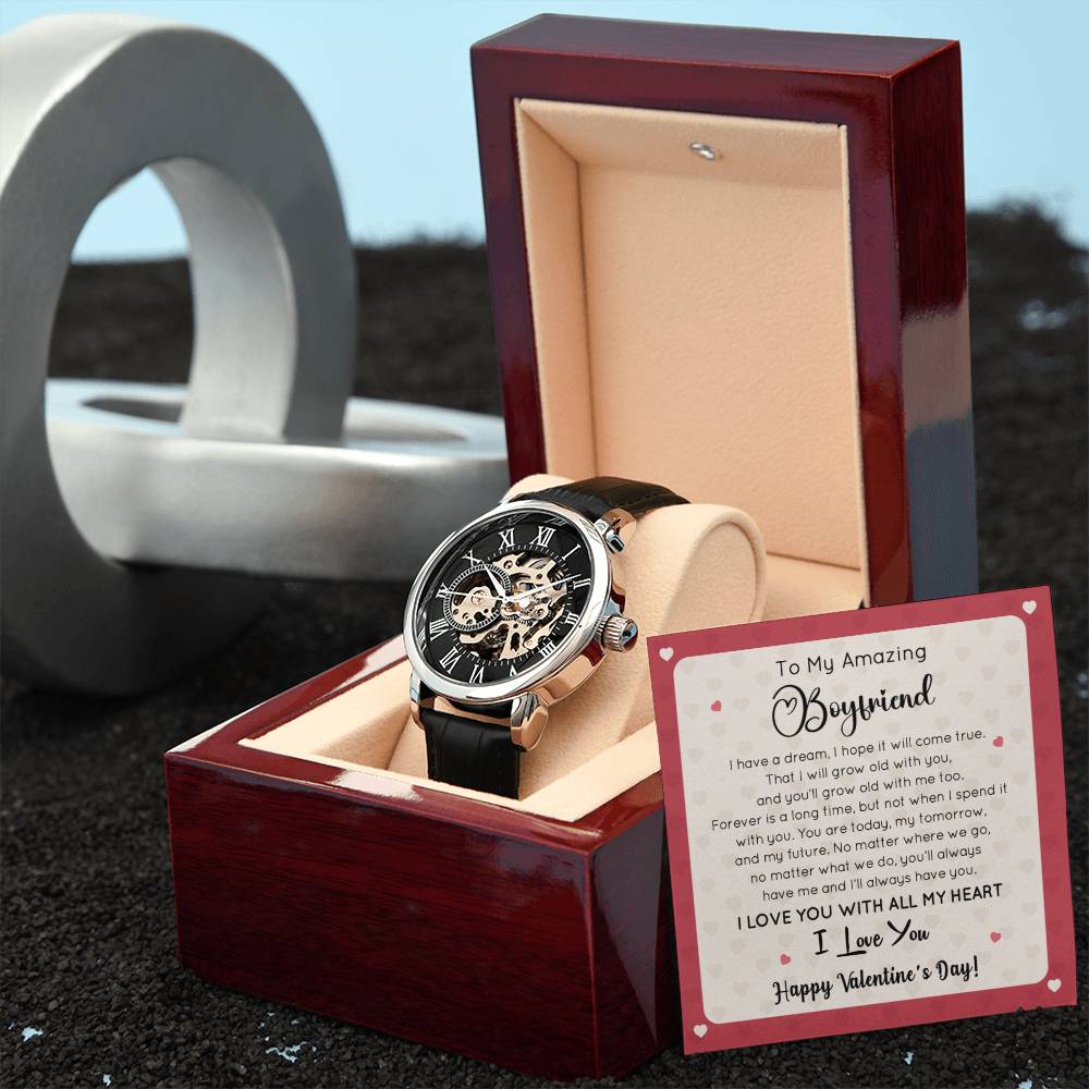 To My Boyfriend - Valentine's Day Gift - Men's Openwork Watch