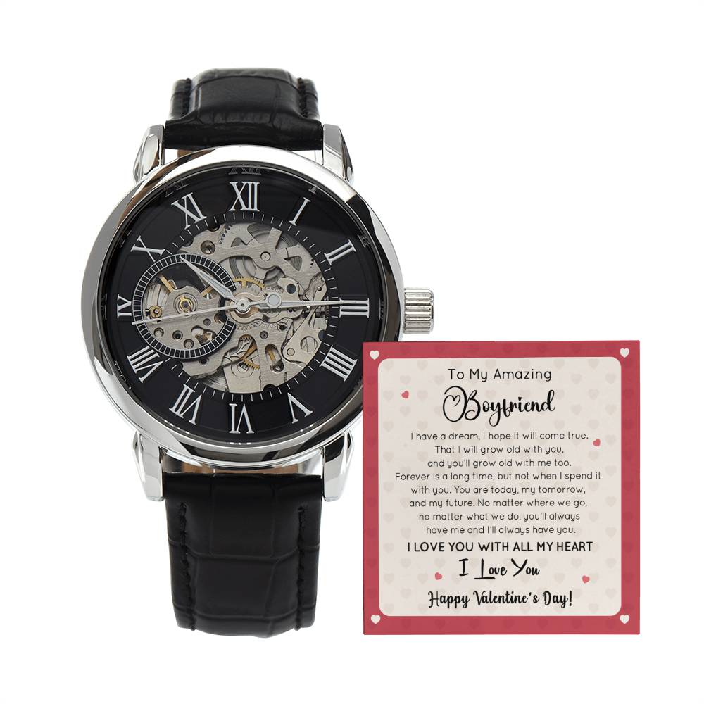 To My Boyfriend - Valentine's Day Gift - Men's Openwork Watch