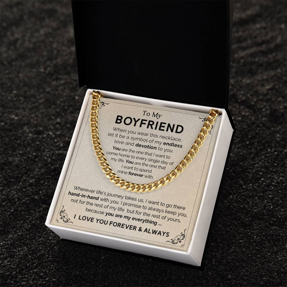 To My Boyfriend - Valentine's Day Gift - Cuban Link Chain