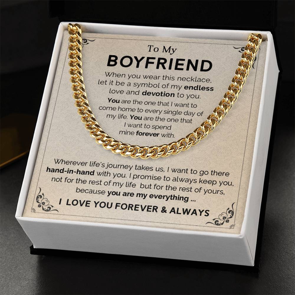 To My Boyfriend - Valentine's Day Gift - Cuban Link Chain