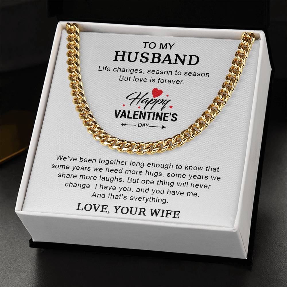 To My Husband - Valentine's Day Gift - Cuban Link Chain