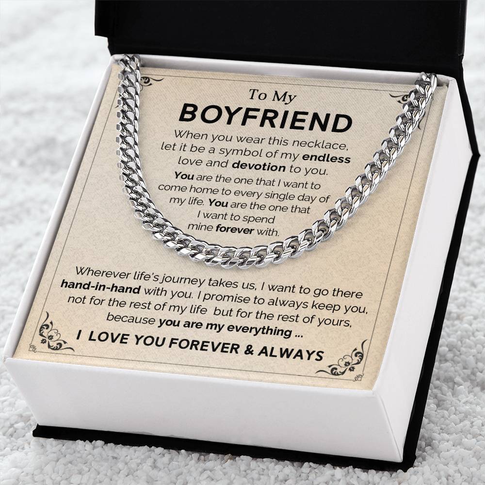 To My Boyfriend - Valentine's Day Gift - Cuban Link Chain