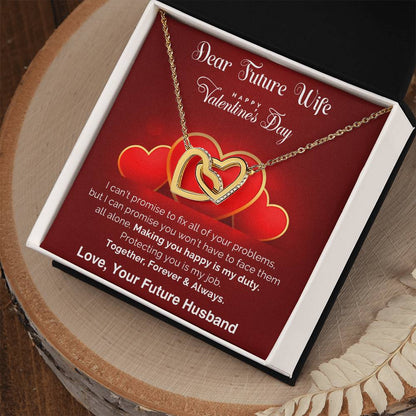 To My Future Wife - Valentine's Day Gift - Interlocking Hearts Necklace