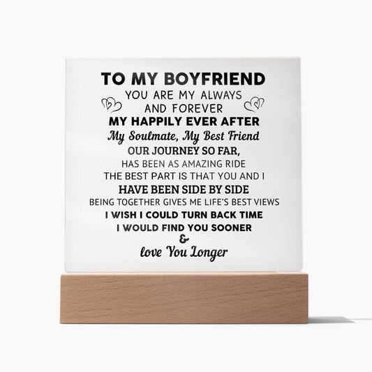 To My Boyfriend - Valentine's Day Gift - Acrylic Square Plaque