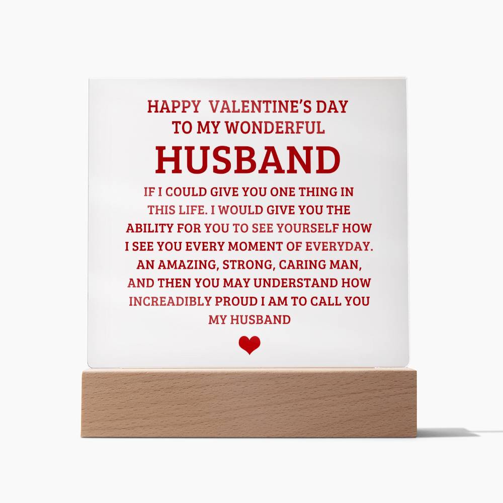 To My Husband - Valentine's Day Gift - Acrylic Square Plaque