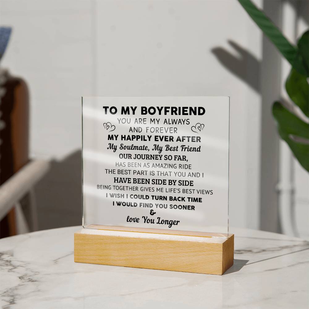 To My Boyfriend - Valentine's Day Gift - Acrylic Square Plaque