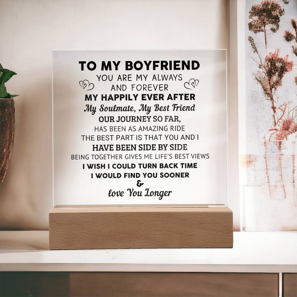 To My Boyfriend - Valentine's Day Gift - Acrylic Square Plaque