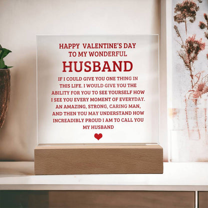 To My Husband - Valentine's Day Gift - Acrylic Square Plaque