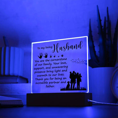 To My Loving Husband - Acrylic Square Plaque