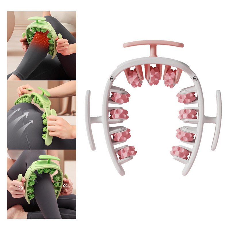 Multifunctional Manual Round Massager Roller Fitness Waist Buttocks Muscles Leg Gripper Stovepipe Thigh Removable Massage Gym Tool Beauty Health