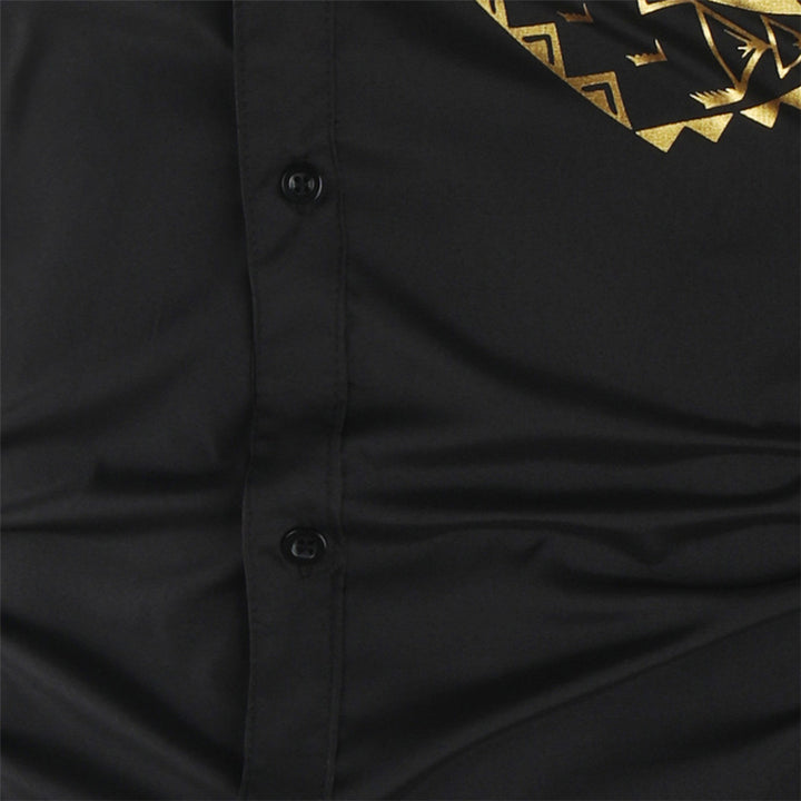 Luxury Gold Black Shirt Men